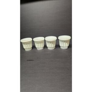 Vintage Tupperware White Speckled Dessert Molds Set Of 4 Plastic Lids USA